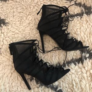 ZARA LACE UP HEELS 8